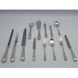 Roberts & Belk Romney plate canteen comprising 11 dinner forks, 12 dinner knives, 12 side forks,