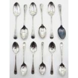 Six silver teaspoons by Cooper Brothers,