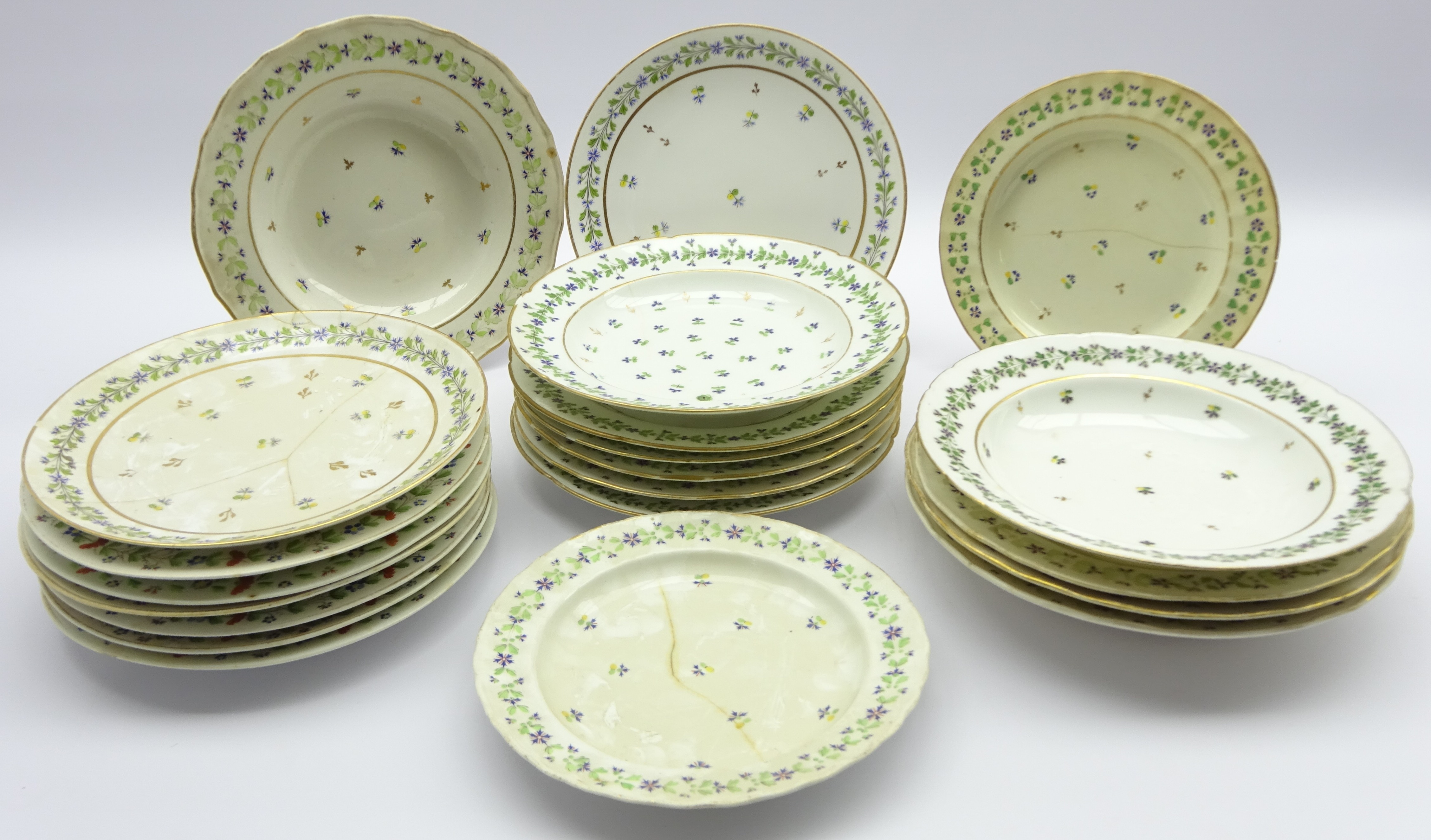 Assortment of 19th century English and Continental tableware, including Copeland,