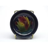 Moorcroft small footed dish in the Leaf and Berries pattern,