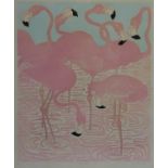 Rosemary J Foote (20th century): 'Flamingoes',