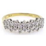 18ct gold double diamond two row ring hallmarked Condition Report & Further Details