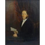 English School (19th Century): Portrait of a Seated Gentleman Holding a Book,