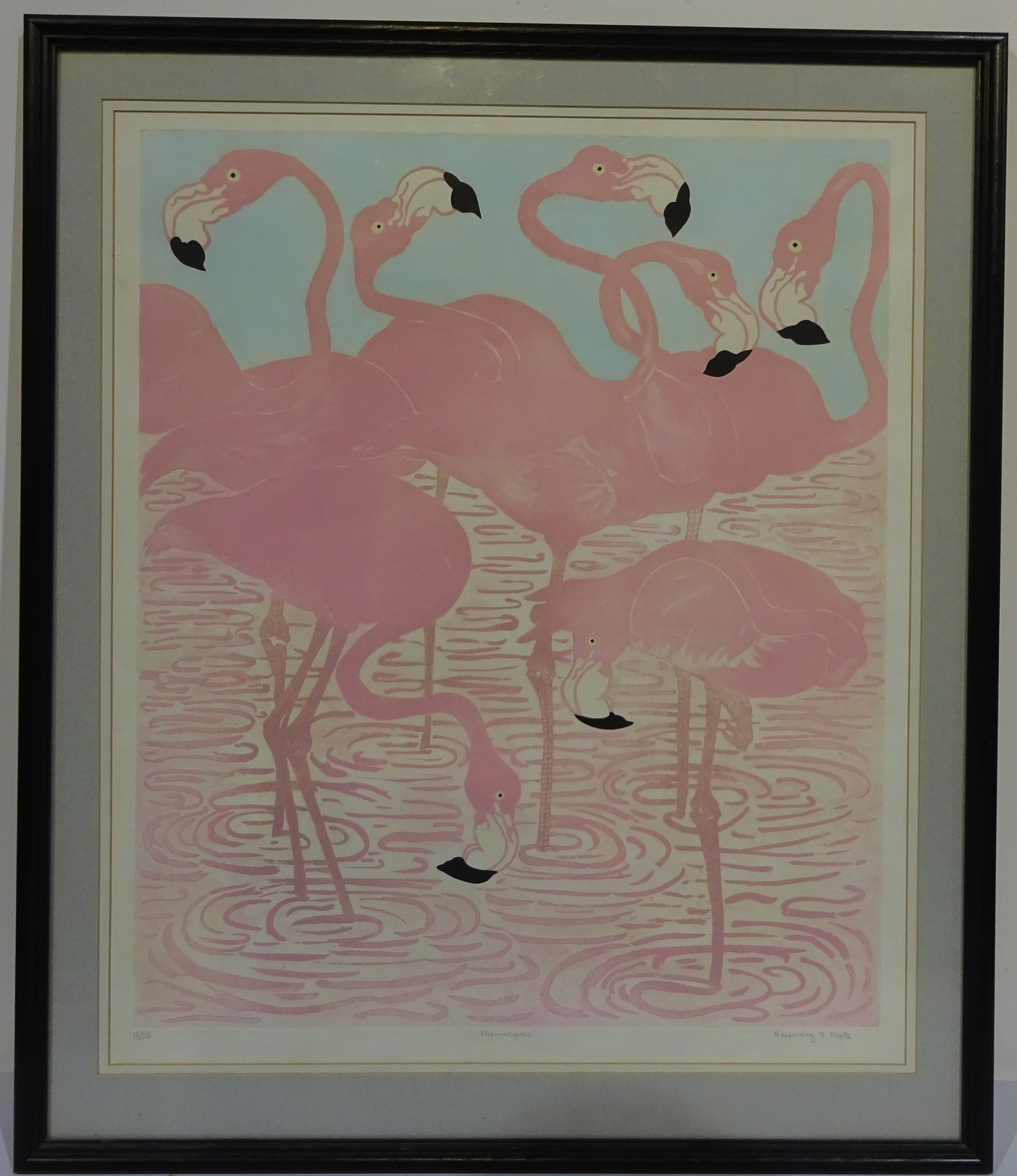 Rosemary J Foote (20th century): 'Flamingoes', - Image 2 of 2