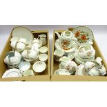 Coalport part tea ware, with embossed and floral decorated design, Sevres Bone China part teaware,