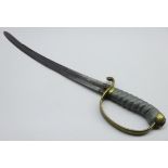 Sabre by Hebbert & Co London with painted Shagreen grip and brass stirrup hilt Blade: 61cm