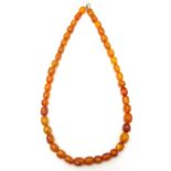 Amber bead necklace 59cm Condition Report & Further Details <a href='//www.