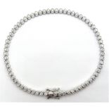 18ct white gold bezel set diamond bracelet stamped 750 Condition Report & Further Details