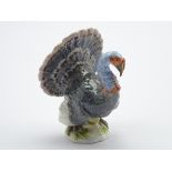 19th century Meissen figure of a Turkey,