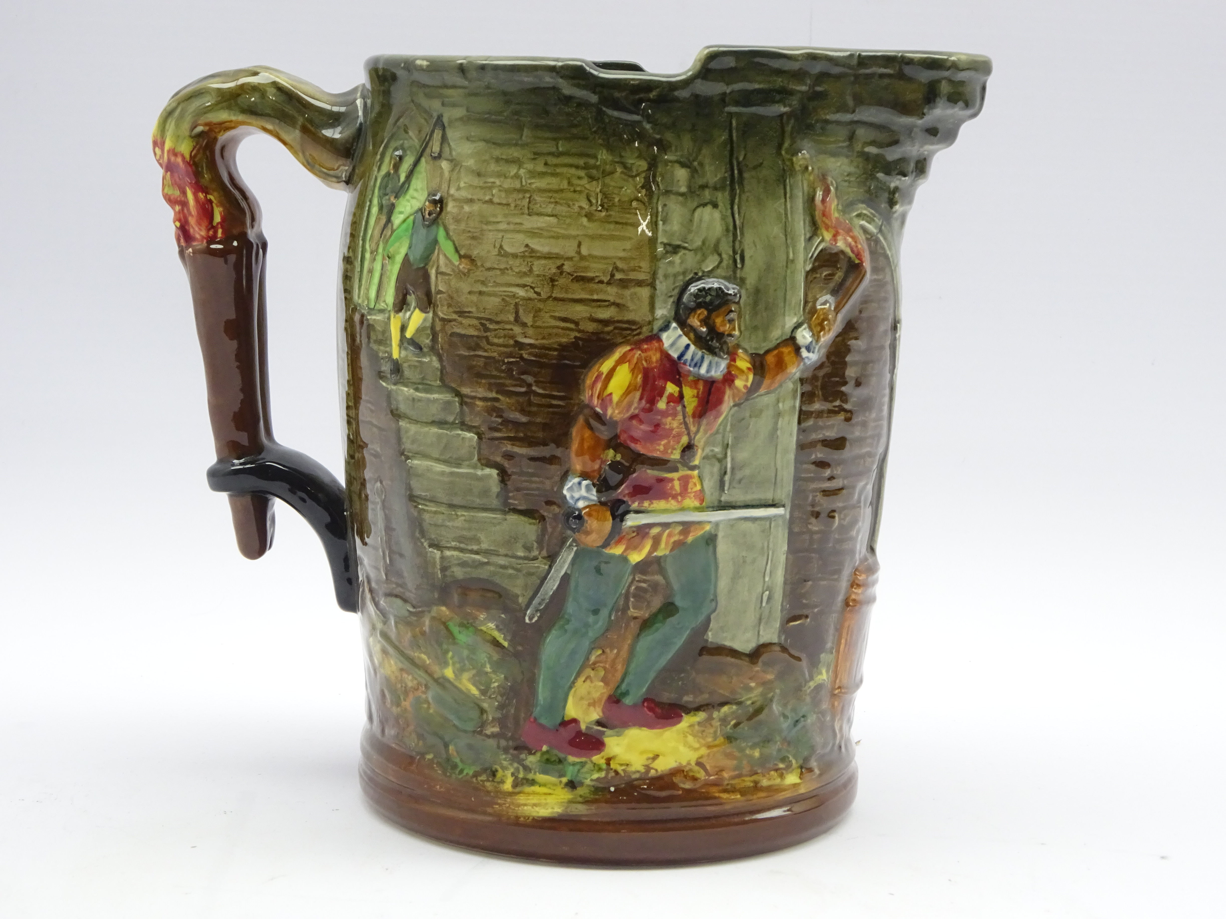 Royal Doulton limited edition 'Guy Fawkes' jug, designed by Harry Fenton, no. 250/600, H19.
