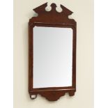 18th century walnut framed mirror, bevelled glass,