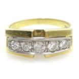 14ct continental gold five stone diamond ring stamped 585 Condition Report & Further