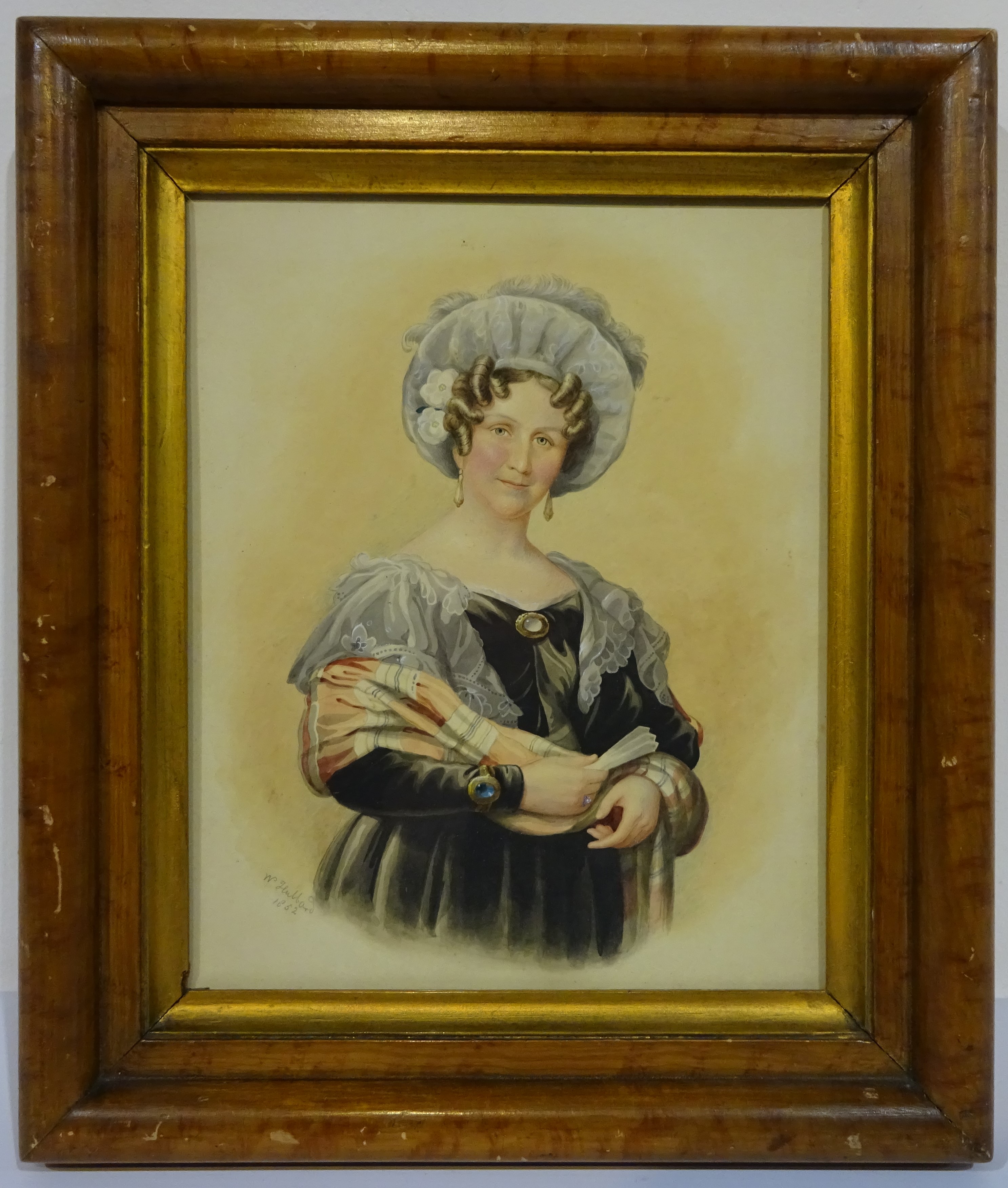 W Hubbard (19th century): Half length portrait of a Lady, - Image 2 of 2