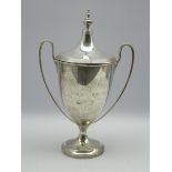 The Sam Townsend Memorial Trophy - A silver 2 handled Brass Band trophy with cover H 42cm Sheffield