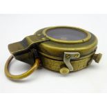 WWI Verners pattern marching compass inscribed '1918' in leather case Condition Report &