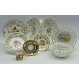 Berlin KPM 2 division dish, Vienna coffee can and saucer painted with classical figures,