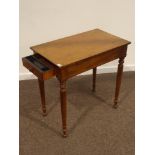 19th century mahogany hall table, rectangular top, drawer to each end,