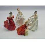 Four Royal Doulton figures: Judith HN2313, Carol HN2961,