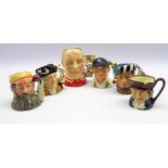 Six Royal Doulton character jugs;