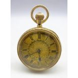 Open face fob watch with gilded dial,