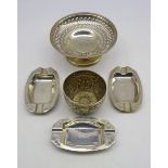 Three silver ashtrays Birmingham 1932, maker Collingwood and Son,