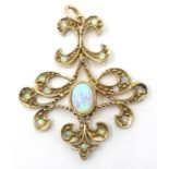 9ct gold opal pendant hallmarked Condition Report & Further Details Approx 4.