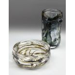 1960's Whitefriars knobbly glass vase,