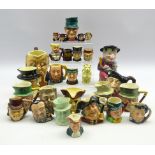 Group of character and toby jugs including Melba Ware 'Mr Punch', Sylvac 'Pickwick',