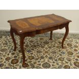 Early 20th century Italian elm and rosewood centre table,