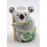 Royal Crown Derby 'Golden Koala' with gold stopper and box, H10.