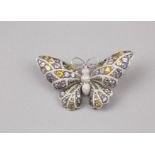 A 18K White Gold Butterfly Brooch