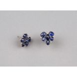 “Purple Grapes" A Pair of Sapphire and Diamond Earrings