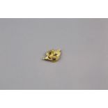 "Golden Leaf” A 18K Yellow Gold Sapphire Diamond Brooch