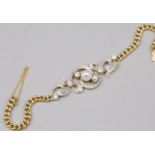 A 15K Wild Pearl Diamond Bracelet