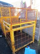 Steel framed, forklift truck, mountable cage (Please note: This item has no record of Thorough