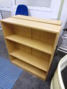 Two light oak effect, 3 shelve, bookcases