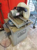 Makita 2414 bench top cut off saw, serial no: 187090E, 240v, with Elu steel pillar type table