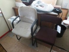 Three cloth upholstered chairs