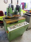 Urban AKS 3605 single head, angle welding machine, with Wander foot control, serial no: 10525 (1984)