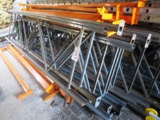 Seven bays of adjustable boltless pallet racking and large quantity of assorted cross member