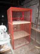 Steel frame, 3 shelve cage, apx 2x1m