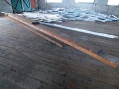 Six various timber lengths, believed to be Mahogony, etc., maximum apx length 6m