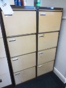 Two 4-drawer steel filing cabinets