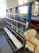 One static A frame, steel storage rack (blue), excludes all stock