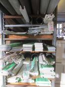 Contents of six shelves (as lotted), to include assorted UPVC cladding, beading, etc. (excl