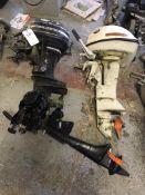 Three assorted outboard motors, including: Mercury 20hp, Volvo Penta 39 and Marin Crescent 18hp