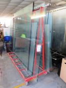 Mobile steel A frame sheet rack, approx 2m length, excludes all stock