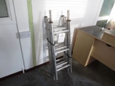 Five aluminium ladder sections