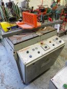 Elumatec single head, angle welding machine with Wander foot control, serial no: 516 (1989), 240v (