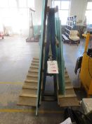 Mobile steel A frame sheet rack, approx 1600mm length, excludes all stock